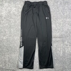 Under Armour Youth Large YLG Loose Fit Sweatpants w/Drawstring Spellout Black